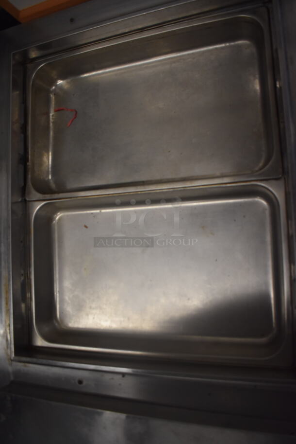 Turbo Air MST-60-24 Commercial Stainless Steel Mega Top Salad/Sandwich Prep Table With Drop-In Pans And Polycoated Racks With Two-Door Refrigerated Base on Commercial Casters. 115V. Tested and Working! - Image 5 of 9