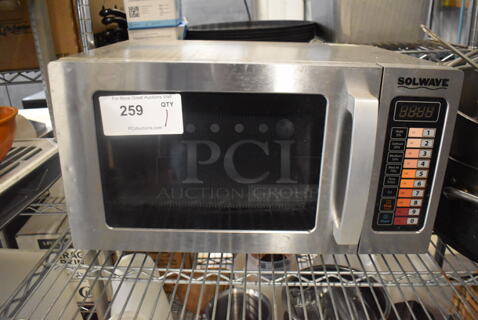 Solwave 180MW1000SS Commercial Stainless Steel Electric Microwave Oven With Push Button Controls. 120V, 1 Phase. 