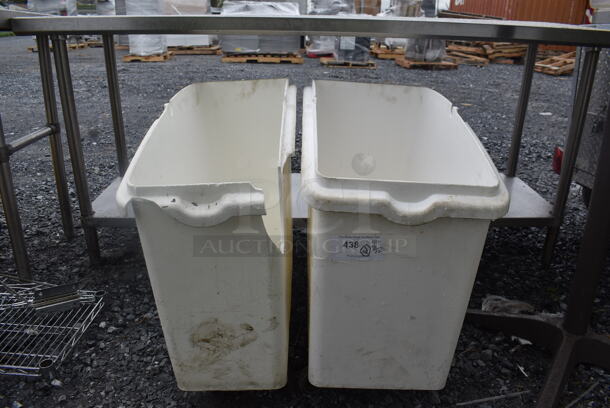 2 White Poly Food Bins on Wheels. 2 Times Your Bid! - Image 1 of 6