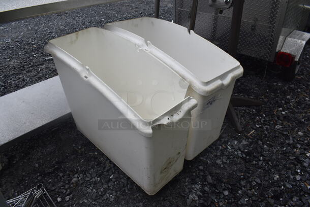 2 White Poly Food Bins on Wheels. 2 Times Your Bid! - Image 2 of 6
