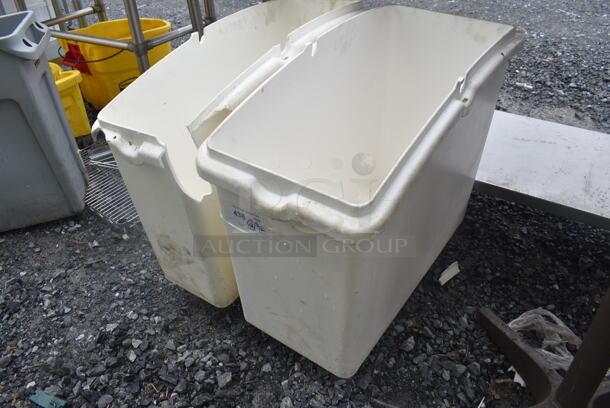 2 White Poly Food Bins on Wheels. 2 Times Your Bid! - Image 3 of 6