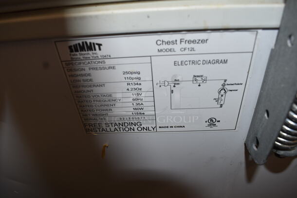 Summit MST-60-24 Electric Powered Chest Freezer, White. 115V. Tested and Working! - Image 5 of 6