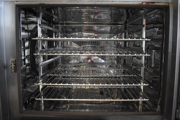 2019 Rational SCC WE 62 / WE 102 Self Cooking Center Commercial Stainless Steel Double Stack Convection Oven With Metal Racks And Additional Pieces on Commercial Casters. Side Door Missing On One Oven. 480 Volts 3 Phase. 2 Times Your Bid! - Image 4 of 12