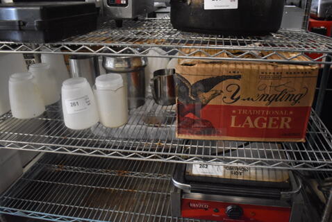 ALL ONE MONEY! Lot of White Plates, Plastic Containers, Measuring Cups, Glass Sugar Packet Holder AND MORE! 