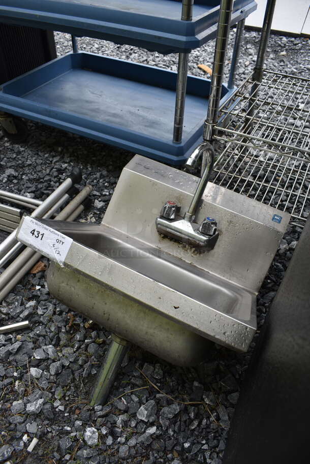 NSF Commercial Stainless Steel Hand Sink with Faucet - Image 3 of 4