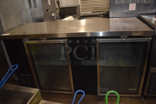 Continental BBC69-GD Commercial Stainless Steel Back Bar Cooler With 2 Glass Doors And Polycoated Racks. 115V, 1 Phase. Tested and Powers On But Does Not Get Cold