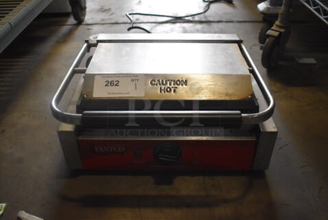 Avantco SG-811EB Commercial Stainless Steel Electric Countertop Panini Grill. 120V.  Tested and Working!