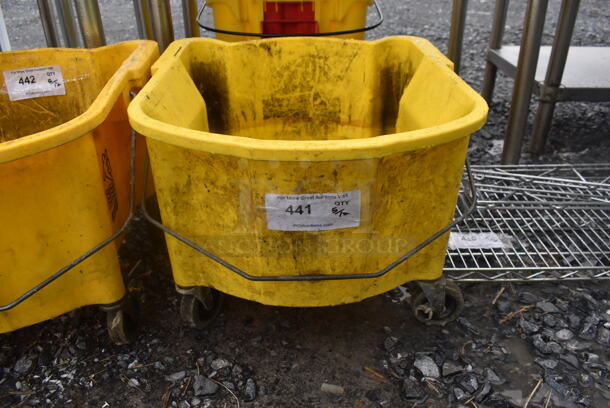 Yellow Mop Bucket on Wheels - Image 1 of 3