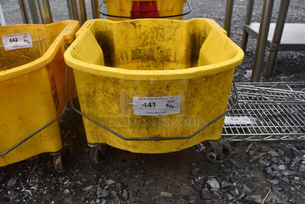 Yellow Mop Bucket on Wheels