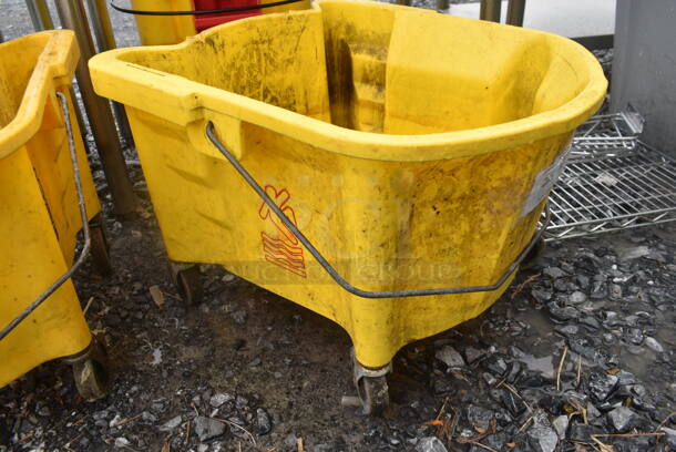 Yellow Mop Bucket on Wheels - Image 2 of 3