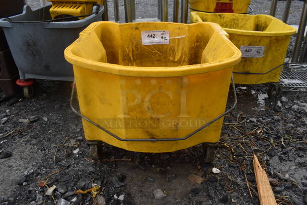 Yellow Mop Bucket on Wheels - Image 1 of 4