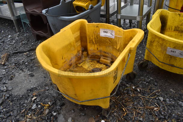 Yellow Mop Bucket on Wheels - Image 3 of 4
