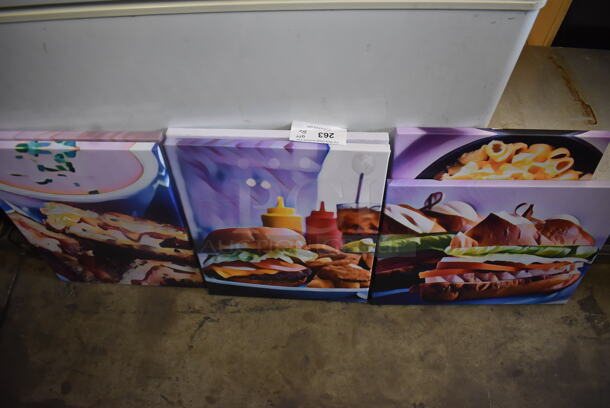 8 Canvas Food Prints, Including Shakes, Burgers, Sandwiches, Ice Cream, Vegetables AND MORE. 8 Times Your Bid!  - Image 2 of 3