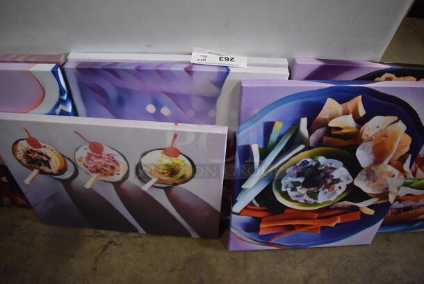 8 Canvas Food Prints, Including Shakes, Burgers, Sandwiches, Ice Cream, Vegetables AND MORE. 8 Times Your Bid!  - Image 3 of 3