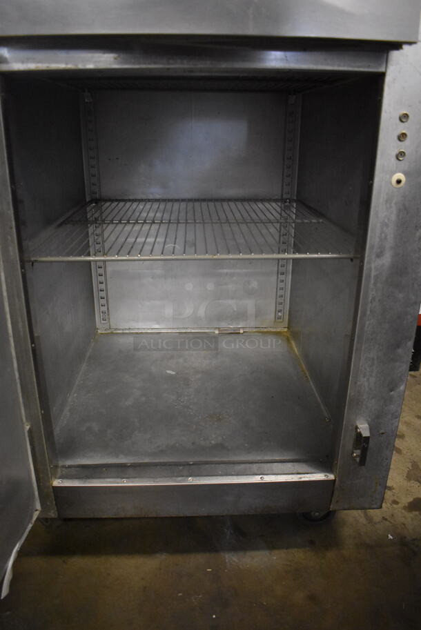 Traulsen Commercial Stainless Steel One Section Freezer With Two Solid Doors And Steel Racks on Commercial Casters. 115 Volt 1 Phase.  Tested and Working! - Image 5 of 6