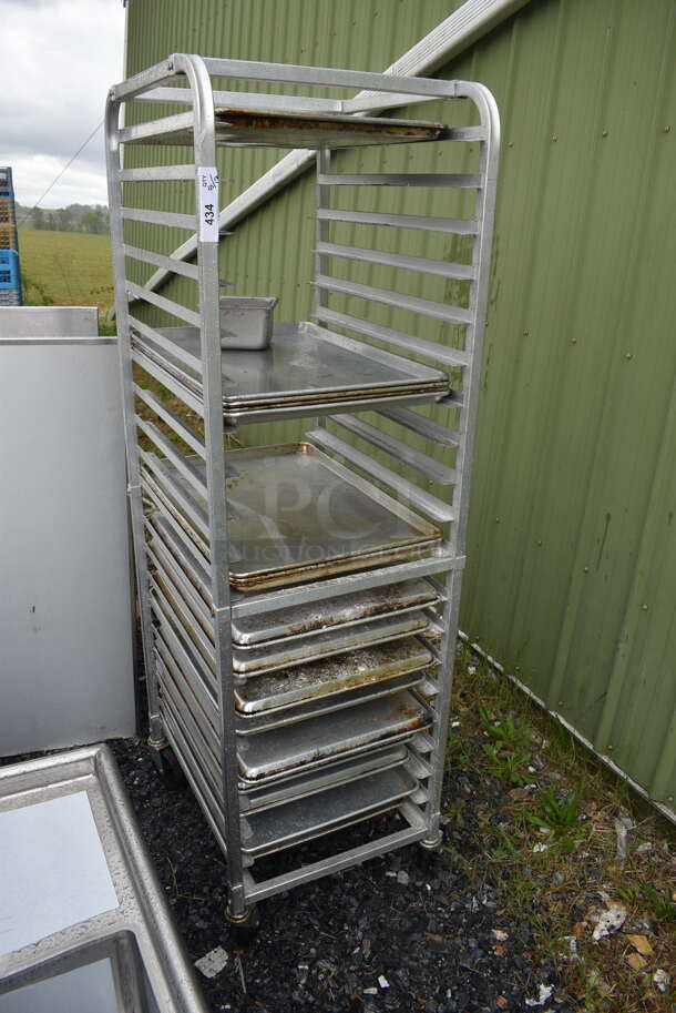 Full Size Sheet Pan Stainless Steel Transport Rack With Sheet Pans on Casters - Image 3 of 4