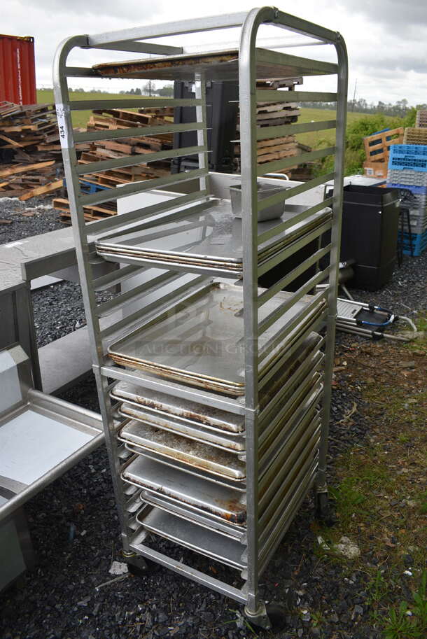 Full Size Sheet Pan Stainless Steel Transport Rack With Sheet Pans on Casters - Image 4 of 4