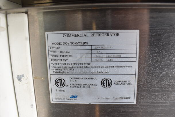 Turbo Air TOM-75L(W) Commercial Open Air Refrigerated Display Merchandiser  White With 2-Level Stainless Steel Shelving. 120V/1 Phase. Tested and Working! - Image 6 of 6