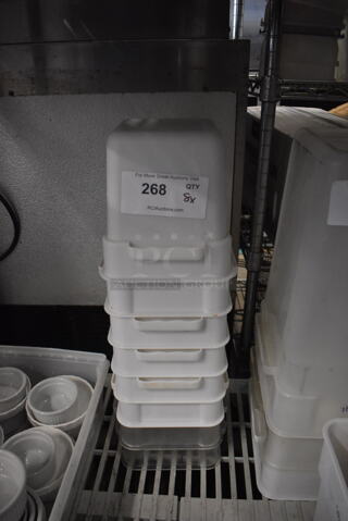 8 Storage Containers Including White and Clear. 8 Times Your Bid! 