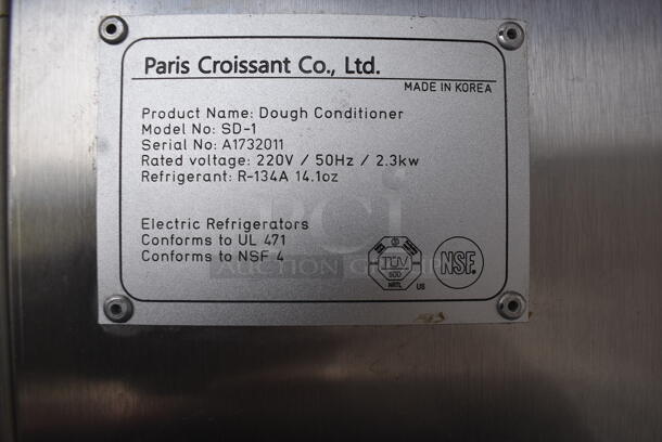 Paris Croissant Co. SD-1 Commercial Stainless Steel 2-Door Dough Conditioner Cooler With Glide Racks On Metal Legs. 220V. - Image 7 of 7