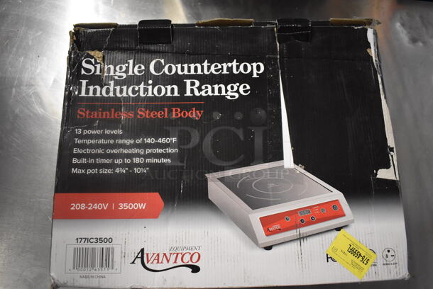 BRAND NEW SCRATCH AND DENT! Avantco 177IC3500 Single Countertop Induction Range. Tested and Working! 208-240V. - Image 2 of 5