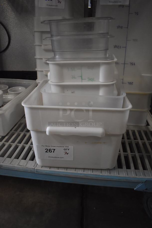 7 Storage Containers, Including White And Clear. 7 Times Your Bid!  - Image 1 of 3