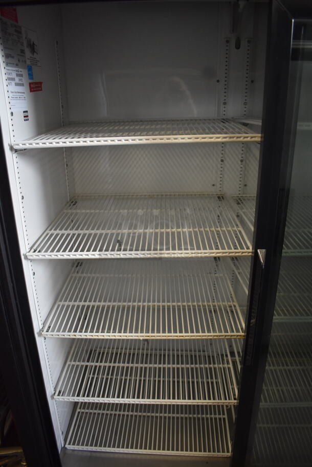 2012 True GDM-45EM-LD Commercial Two Sliding Door Black Reach-In Merchandiser Cooler  With Polycoated Racks. 115V/1 Phase. Tested and Working! - Image 4 of 6