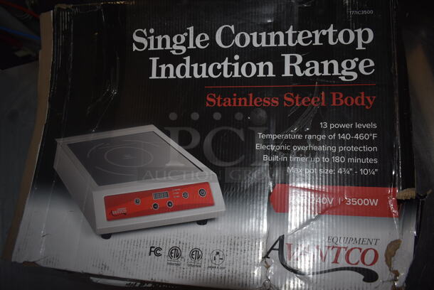 BRAND NEW SCRATCH AND DENT! Avantco 177IC3500 Single Countertop Induction Range. Tested and Working! 208-240V. - Image 1 of 4