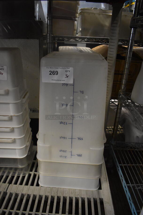 3 Large Plastic Storage Containers, White. 3 Times Your Bid!  - Image 1 of 2