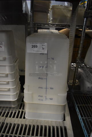 3 Large Plastic Storage Containers, White. 3 Times Your Bid! 