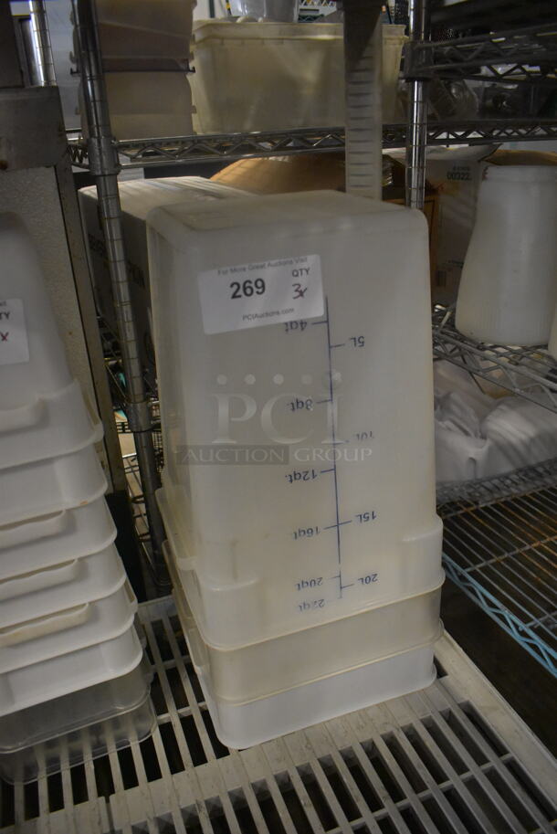 3 Large Plastic Storage Containers, White. 3 Times Your Bid!  - Image 2 of 2