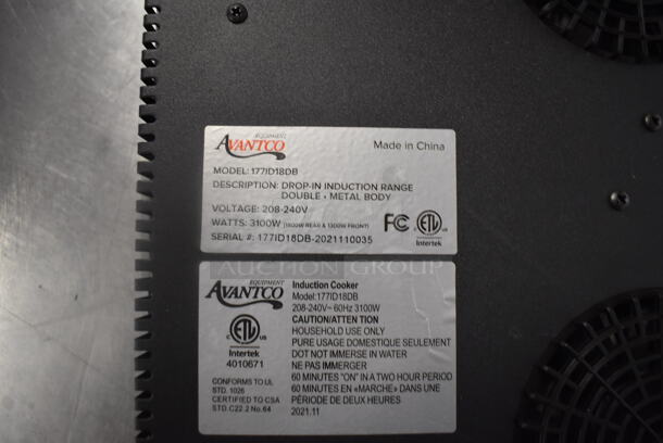 BRAND NEW SCRATCH AND DENT! Avantco 177ID18DB Drop In Double Range Induction Cooker. Tested and Working! 208-240V.  - Image 5 of 5
