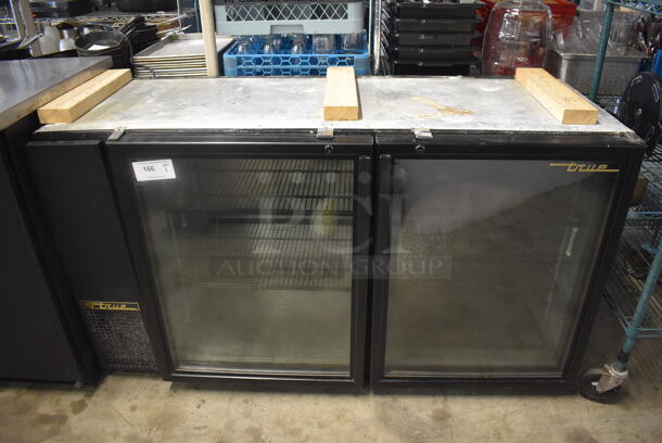 2013 True TBB-24GAl-60G-LD Commercial Bar Cooler With 2 Glass Swinging Doors And Polycoated Shelves, Black. 115V, 1 Phase.  Tested and Working!