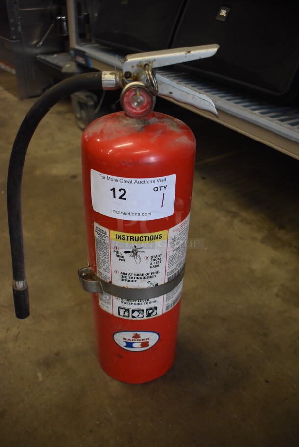 Badger Dry Chemical Extinguisher, Red. Buyer Must Pick Up-We Will Not Ship This Item.  - Image 1 of 3