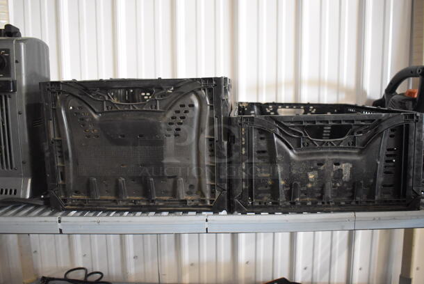 2 Folding Black Square Containers. 2 Times Your Bid!  - Image 1 of 4