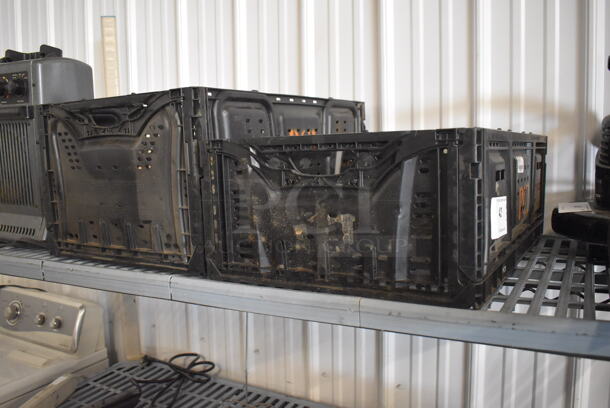 2 Folding Black Square Containers. 2 Times Your Bid!  - Image 3 of 4