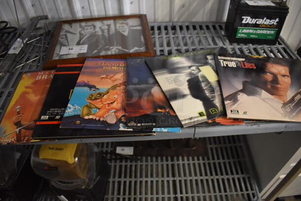 ALL ONE MONEY! Lot of 8 Items Including Happy Days Framed Photo, True Lies, Jurassic Park And Braveheart Laser Discs AND MORE!  - Image 1 of 6