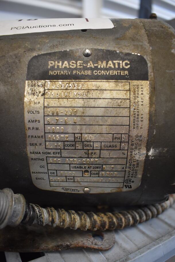 Phase-A-Matic Rotary Phase Converter. 209-230V/3 Phase. - Image 4 of 5