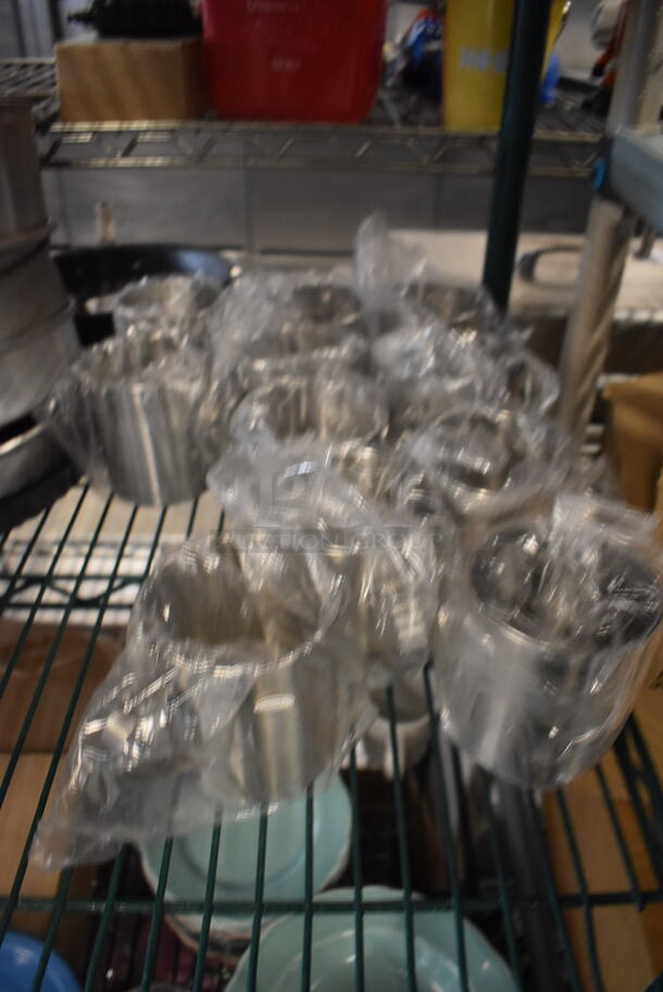 ALL ONE MONEY! Lot of 12 Items Including One Stainless Steel Carafe Server With Black Top and Handle And Stainless Steel Cups With Handles.  - Image 2 of 3