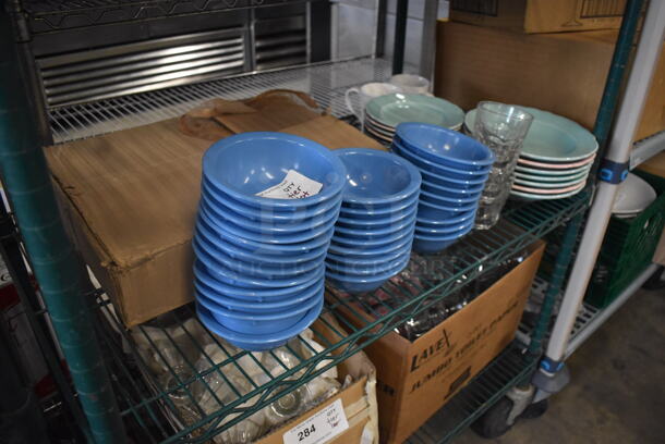 ALL ONE MONEY! Lot of Homer Laughlin Pastel Blue and Pink Dishes, Blue Bowls and Glass Cups, Coffee Mugs AND MORE!  - Image 2 of 4