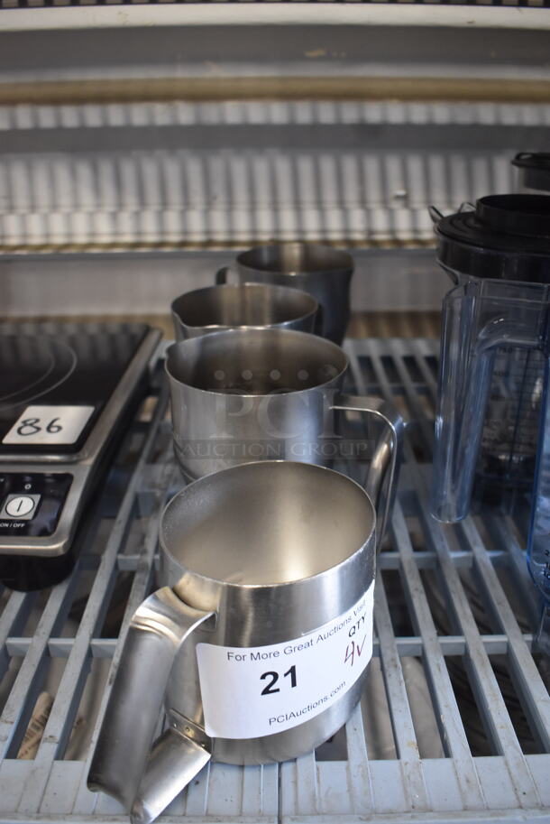 4 Stainless Steel Measuring Cups Including Cups With Pouring Spout. 4 Times Your Bid!  - Image 1 of 5