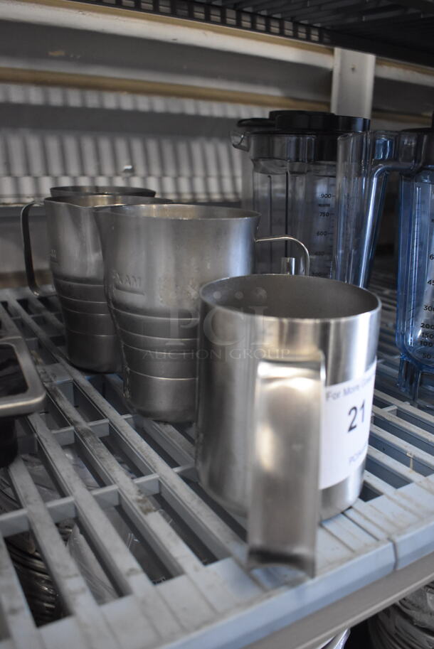 4 Stainless Steel Measuring Cups Including Cups With Pouring Spout. 4 Times Your Bid!  - Image 2 of 5