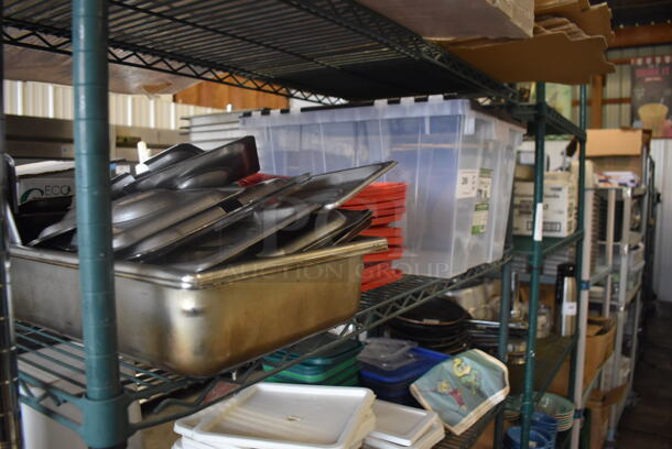 ALL ONE MONEY! Lot of Plastic Flip Top Bins With Lids,  Red Lids, Steel Lids AND MORE!  - Image 2 of 3