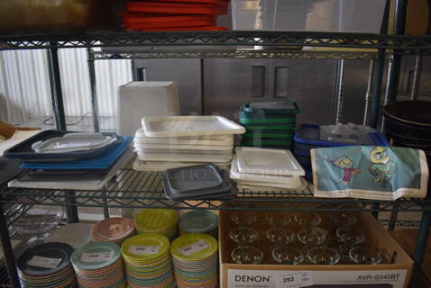 ALL ONE MONEY! Lot of Square Plastic Lids In Variety of Colors And Superhero Bird Poster. 