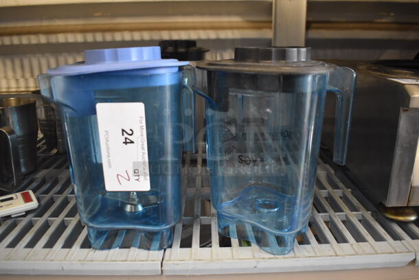 2 Plastic Blender Containers With Lids, Blue. 2 Times Your Bid!  - Image 1 of 6