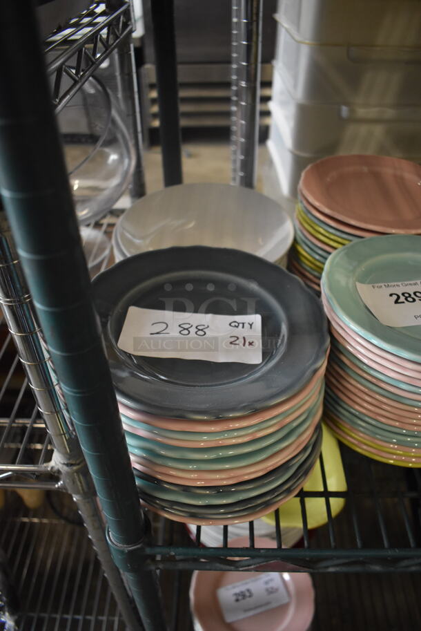 21 Homer Laughlin Pastel Dishes in Gray, Pink and Green. 21 Times Your Bid!  - Image 1 of 3