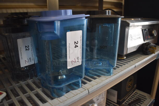 2 Plastic Blender Containers With Lids, Blue. 2 Times Your Bid!  - Image 2 of 6