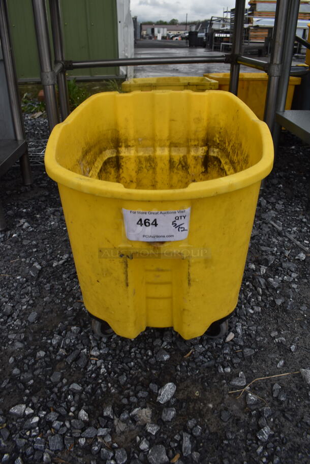 Yellow Mop Bucket on Wheels - Image 1 of 4