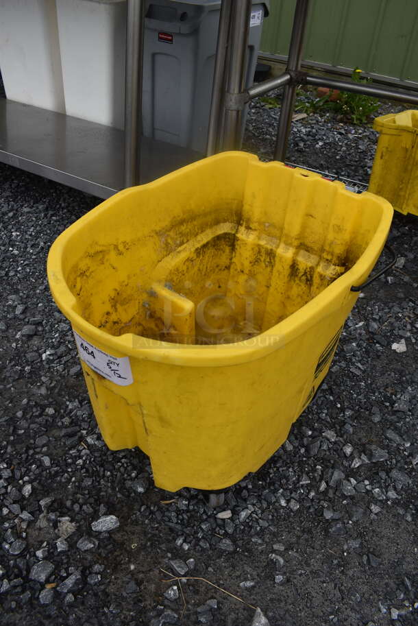 Yellow Mop Bucket on Wheels - Image 3 of 4