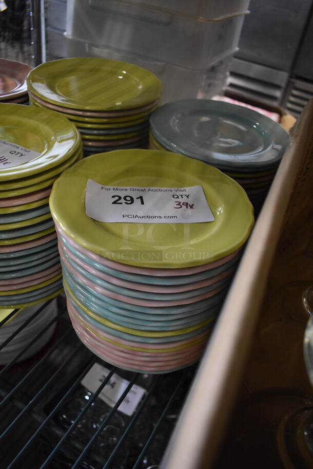 39 Homer Laughlin Pastel Plates In Yellow, Pink and Blue. 39 Times Your Bid!  - Image 3 of 3